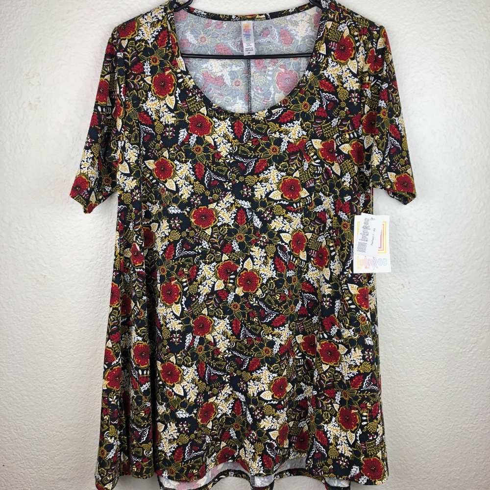 NWT LulaRoe Perfect Tee A-Line Floral Tunic Top
